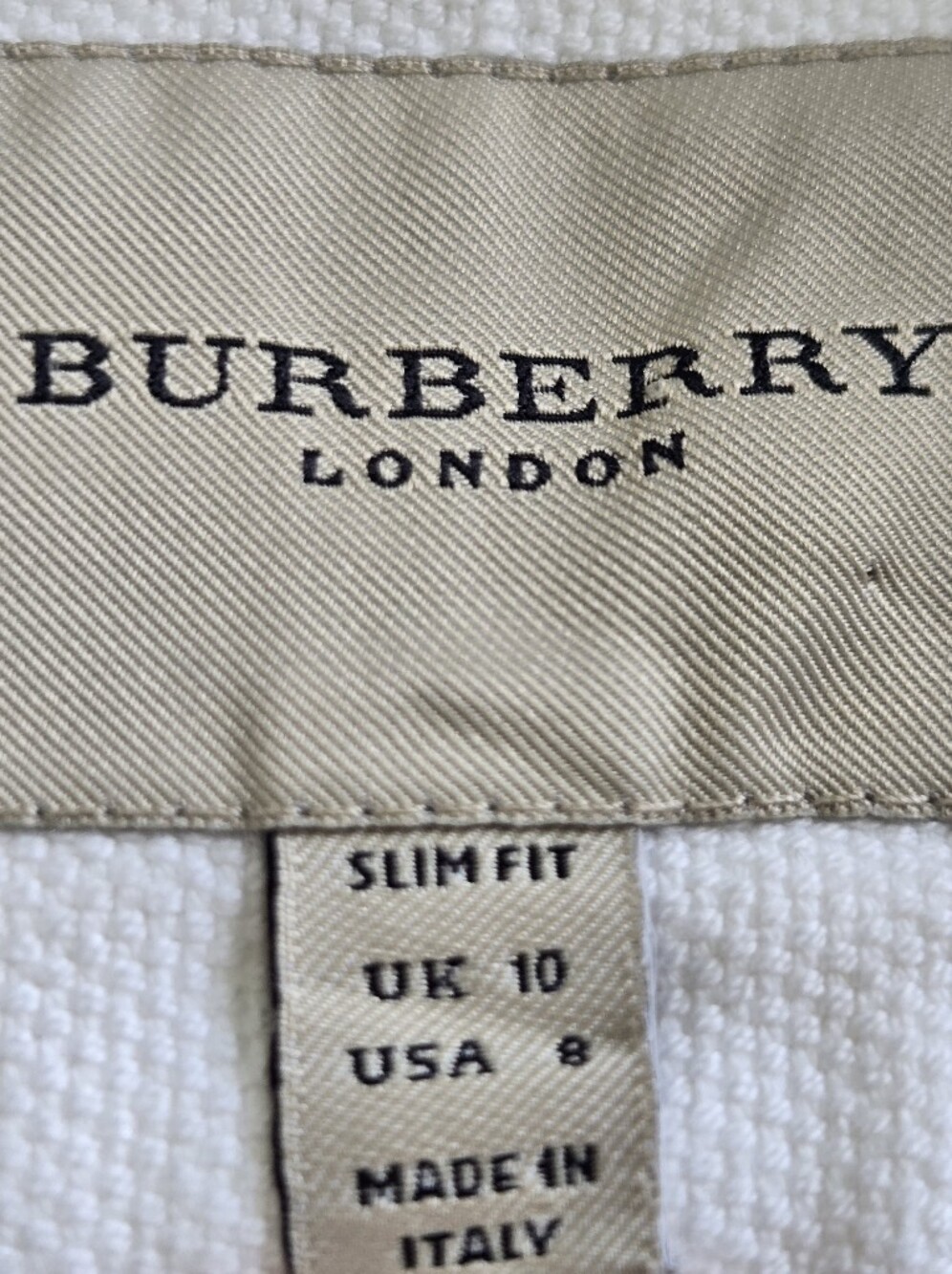 Burberry White Cotton-Blend Button Front Jacket Size 8 - Picture 13 of 16